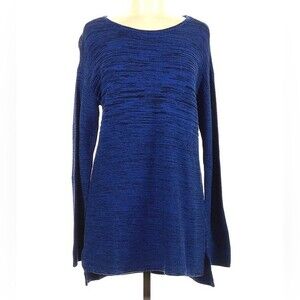 Daisy Fuentes Royal Blue And Black Long Sleeve Tunic Knit Sweater Size Medium